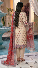 3 Pcs Women's Unstitched Printed Suit