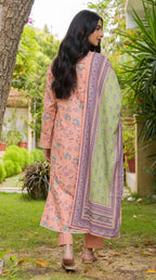 3 Pcs Women's Unstitched Printed Suit
