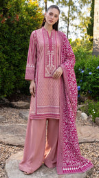 3 Pcs Women's Unstitched Printed Suit