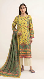 3 Pcs Women's Unstitched Printed Suit