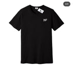 Men Black Cotton T-Shirt with White Logo