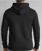 Black Men's Hoodie Polyester Slim Fit Winter Wear
