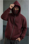 Maroon Fleece Hoodie for Men, Warm, Stylish, New Arrival