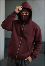 Maroon Fleece Hoodie for Men, Warm, Stylish, New Arrival