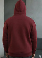 Maroon Fleece Hoodie for Men, Warm, Stylish, New Arrival