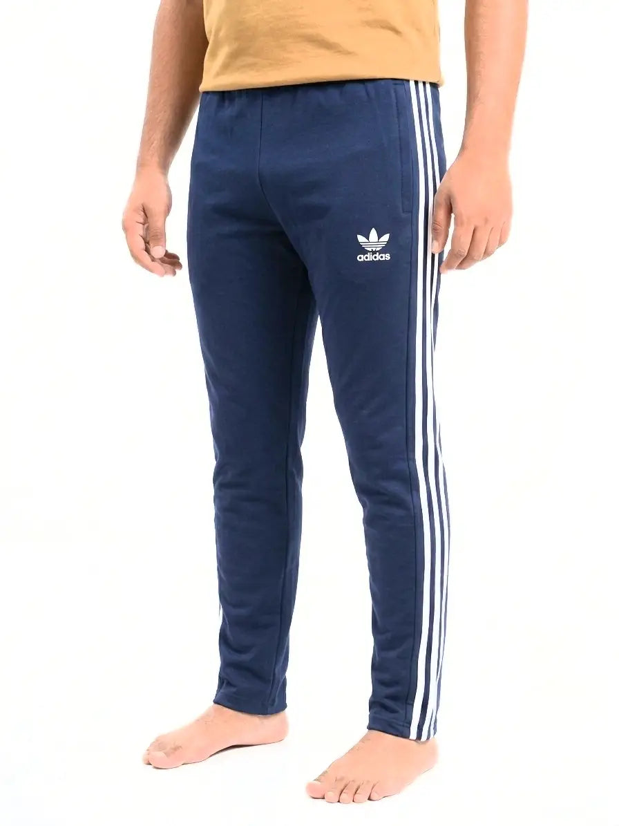 Men's Blue Jersey Printed Trouser