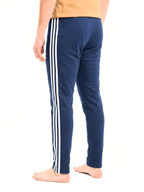 Men's Blue Jersey Printed Trouser