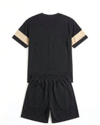 2 Pcs Polyester Printed T-Shirt & Shorts Tracksuit