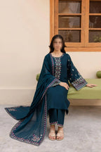 3 Pcs Women's Unstitched Embroidered Suit