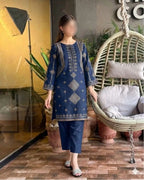 2 Pcs Women's Unstitched Embroidered Suit
