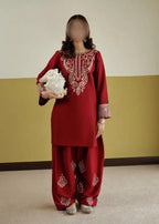2 Pcs Women's Unstitched Embroidered Suit