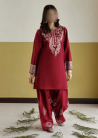 2 Pcs Women's Unstitched Embroidered Suit