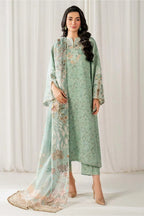 Lawn 3 Pcs Mint Green Embroidered Suit