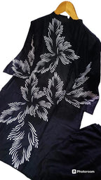 2 Pcs Women's Stitched Linen Printed Shirt And Trouser