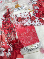 Red Printed Lawn 3Pcs Women Suit Set