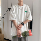 Men Waffle Short Sleeve T-Shirt White Casual Summer Style