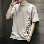 Men Slim Fit T-Shirt Bal Khaki Plus Size Summer