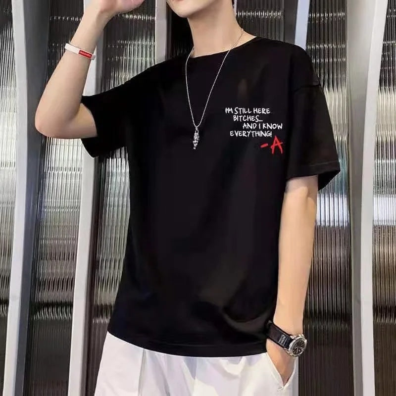 Men Slim Fit T-Shirt Bal Khaki Plus Size Summer