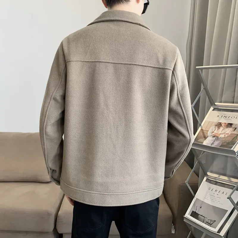 Men's Slim Fit Wool Jacket Winter Korean Style