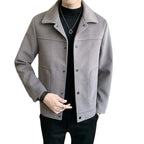 Men's Slim Fit Wool Jacket Winter Korean Style
