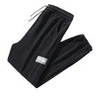 Men Fleece Sweatpants Gray Loose Winter Casual Ankle Tied