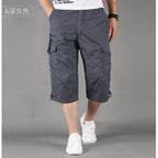 Men's Deep Grey Loose Cargo Shorts Plus Size Summer