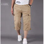 Men's Deep Grey Loose Cargo Shorts Plus Size Summer