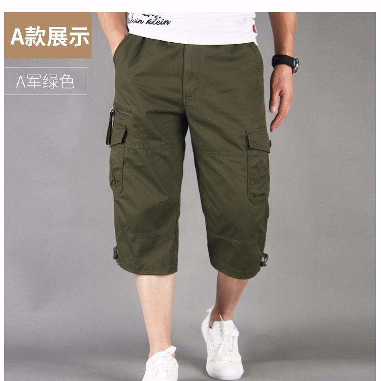 Men's Deep Grey Loose Cargo Shorts Plus Size Summer