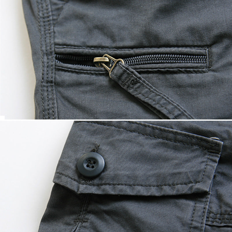 Men's Deep Grey Loose Cargo Shorts Plus Size Summer