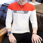 Men's Long Sleeve Fashion T-Shirt Autumn Casual Grey Black