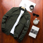 Men Slim Fit Beige Jacket Spring Autumn Premium Cotton Blend