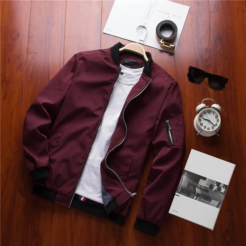 Men Slim Fit Beige Jacket Spring Autumn Premium Cotton Blend