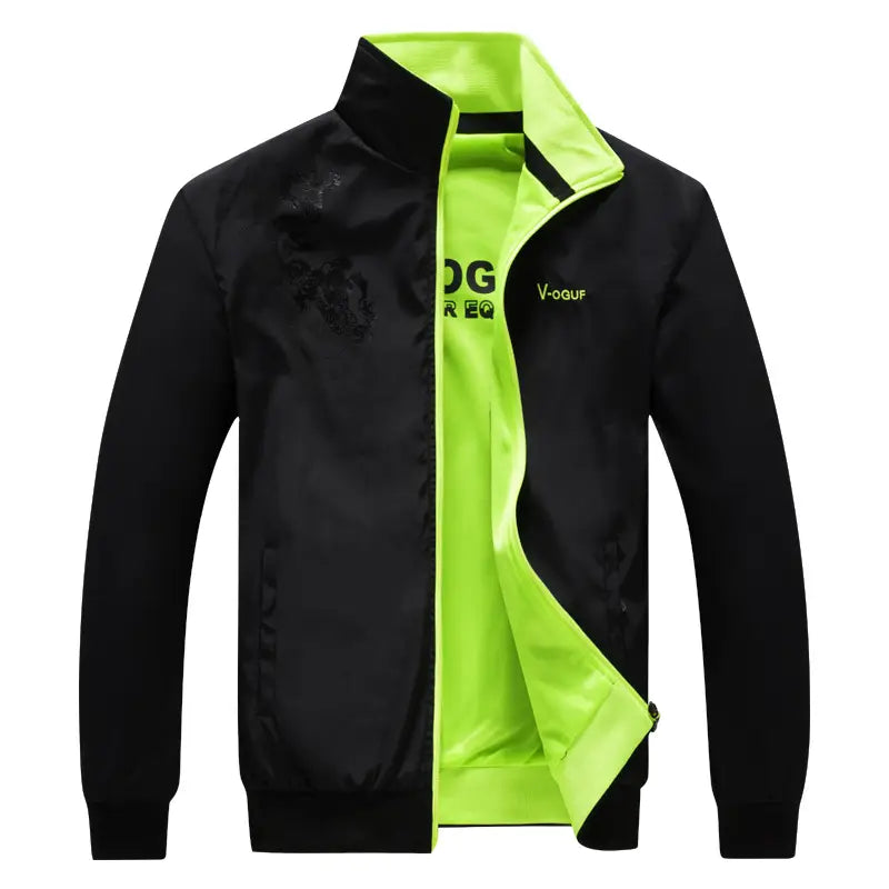Men Black Double-sided Collar Jacket Premium Material
