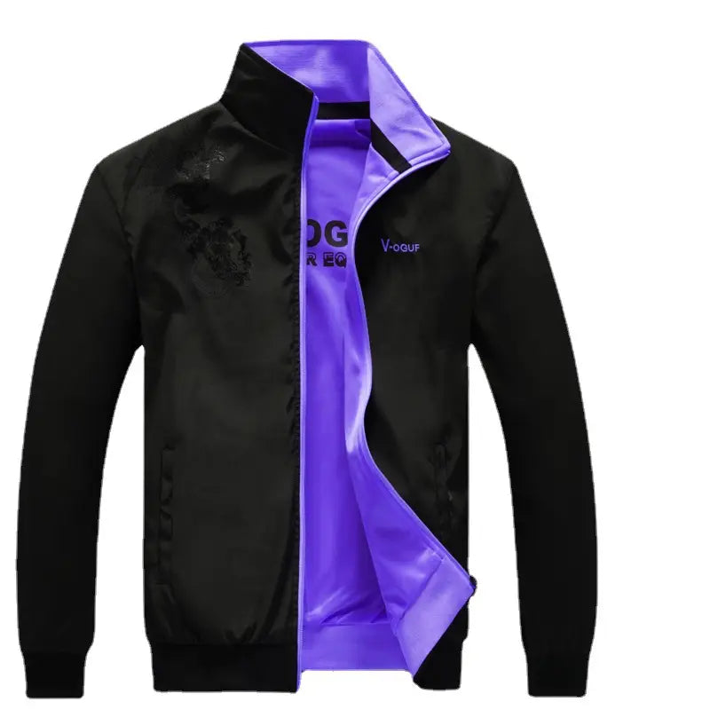 Men Black Double-sided Collar Jacket Premium Material